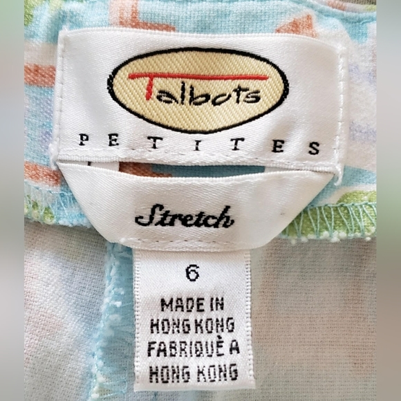 TALBOTS CAPRI PETITES STRETCH SPRING  PRINTED PANTS IN SIZE 6 - Picture 4 of 6